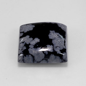12.26캐럿 천연 스노우플레이크 스노우플레이크 옵시디언, 스퀘어, 15.1×15.1 mm, 불투명체