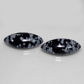 캐럿 천연 스노우플레이크 스노우플레이크 옵시디언 보석, 마퀴즈, 24.5×12 mm, 불투명체