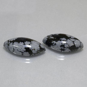 캐럿 천연 그레이 화이트 블랙 스노우플레이크 옵시디언 보석, 마퀴즈, 20.8×10 mm, 불투명체