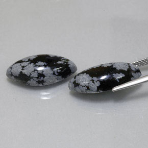 캐럿 천연 그레이 화이트 블랙 스노우플레이크 옵시디언 보석, 마퀴즈, 20.8×10 mm, 불투명체
