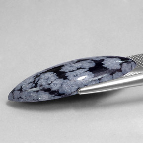 19.85캐럿 천연 회백색 검정 눈송이 흑요석, 보석, 불투명체