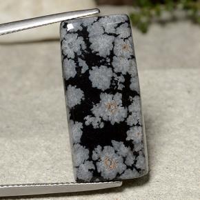 14.09캐럿 천연 눈송이 눈송이 흑요석, 바게트, 불투명체