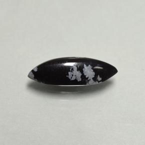 1.92캐럿 천연 스노우플레이크 스노우플레이크 옵시디언, 마퀴즈, 15.3×5.7 mm, 불투명체