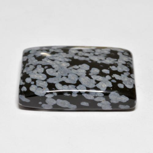 44.90캐럿 천연 멀티컬러 스노우플레이크 옵시디언, 바게트, 31.2×21.5 mm, 불투명체