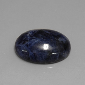 11.75캐럿 천연 바이올렛 블루 소달라이트, 타원형 컷, 20.2×15.1 mm, 불투명체