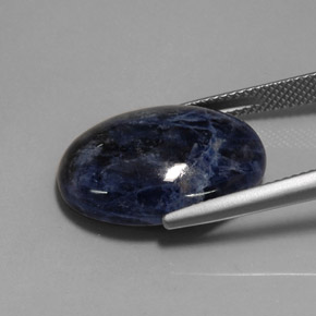 11.75캐럿 천연 바이올렛 블루 소달라이트, 타원형 컷, 20.2×15.1 mm, 불투명체
