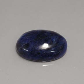 12.23캐럿 천연 바이올렛 블루 소달라이트, 타원형 컷, 20.2×15.1 mm, 불투명체