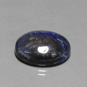 12.79캐럿 천연 바이올렛 블루 소달라이트, 타원형 컷, 19.9×15 mm, 불투명체