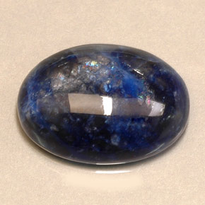 12.79캐럿 천연 바이올렛 블루 소달라이트, 타원형 컷, 20.1×15.1 mm, 불투명체
