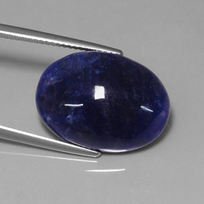 11.35캐럿 천연 바이올렛 블루 소달라이트, 타원형 컷, 20.2×15 mm, 불투명체