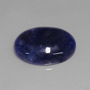 11.35캐럿 천연 바이올렛 블루 소달라이트, 타원형 컷, 20.2×15 mm, 불투명체