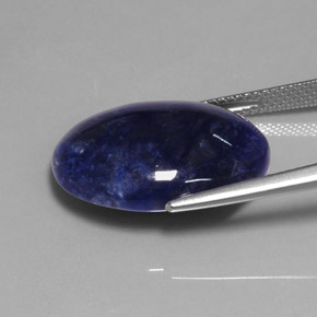 11.35캐럿 천연 바이올렛 블루 소달라이트, 타원형 컷, 20.2×15 mm, 불투명체