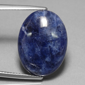 10.96캐럿 천연 바이올렛 블루 소달라이트, 타원형 컷, 20.2×15.2 mm, 불투명체