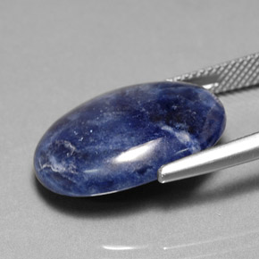 10.96캐럿 천연 바이올렛 블루 소달라이트, 타원형 컷, 20.2×15.2 mm, 불투명체
