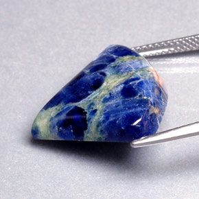 10.30캐럿 천연 바이올렛 블루 소달라이트, 멋진 모양, 20.5×18.9 mm, 불투명체