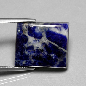 16.13캐럿 천연 바이올렛 블루 소달라이트, 바게트, 19.6×16.7 mm, 불투명체