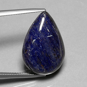16.14캐럿 천연 바이올렛 블루 소달라이트, 배 모양, 22.5×15.5 mm, 불투명체