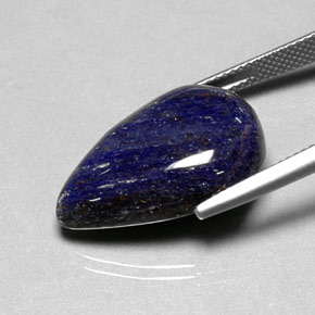 16.14캐럿 천연 바이올렛 블루 소달라이트, 배 모양, 22.5×15.5 mm, 불투명체