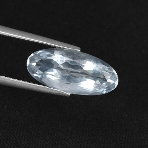 2.85캐럿 천연 푸르스름한 화이트 소달라이트, 타원형 컷, 15.6×7.1 mm, VS