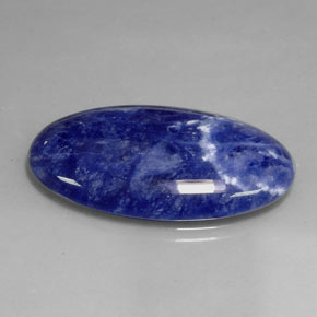 23.94캐럿 천연 바이올렛 블루 소달라이트, 타원형 컷, 35.1×19.5 mm, 불투명체