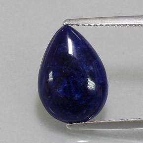 3.20캐럿 천연 바이올렛 블루 소달라이트, 배 모양, 14.3×10.1 mm, 불투명체