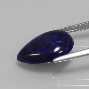 3.20캐럿 천연 바이올렛 블루 소달라이트, 배 모양, 14.3×10.1 mm, 불투명체