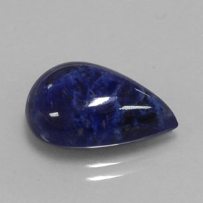 5.58캐럿 천연 바이올렛 블루 소달라이트, 배 모양, 16.3×10.9 mm, 불투명체