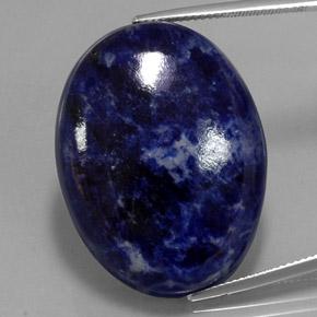 44.71캐럿 천연 네이비 블루 소달라이트, 타원형 컷, 31.7×24.1 mm, 불투명체