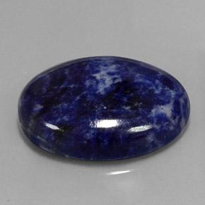 44.71캐럿 천연 네이비 블루 소달라이트, 타원형 컷, 31.7×24.1 mm, 불투명체