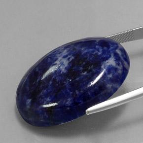 44.71캐럿 천연 네이비 블루 소달라이트, 타원형 컷, 31.7×24.1 mm, 불투명체