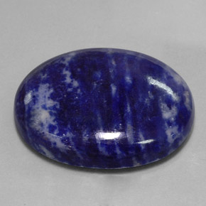 66.87캐럿 천연 바이올렛 블루 소달라이트, 타원형 컷, 35.2×29.1 mm, 불투명체