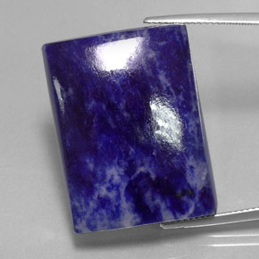 46.25캐럿 천연 바이올렛 블루 소달라이트, 바게트, 27.8×21 mm, 불투명체
