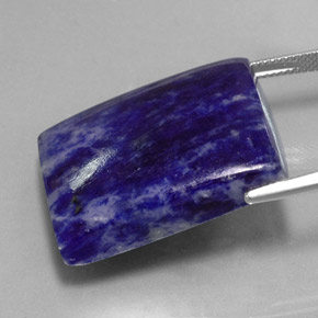 46.25캐럿 천연 바이올렛 블루 소달라이트, 바게트, 27.8×21 mm, 불투명체