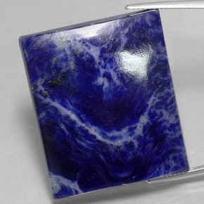 71.10캐럿 천연 바이올렛 블루 소달라이트, 바게트, 32.8×27.8 mm, 불투명체