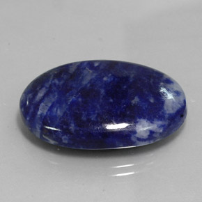 31.17캐럿 천연 바이올렛 블루 소달라이트, 타원형 컷, 29.7×20.9 mm, 불투명체