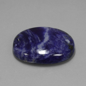40.90캐럿 천연 바이올렛 블루 소달라이트, 타원형 컷, 30.2×23.3 mm, 불투명체