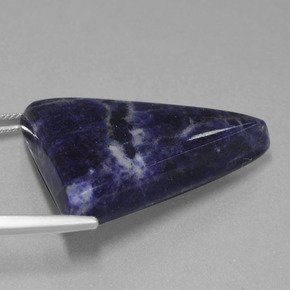 36.42캐럿 천연 바이올렛 블루 소달라이트, 트릴리언, 31.8×25.2 mm, 불투명체