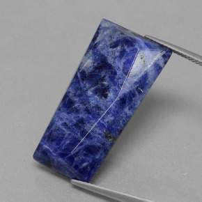 19.19캐럿 천연 바이올렛 블루 소달라이트, 멋진 모양, 29.3×15.5 mm, 불투명체