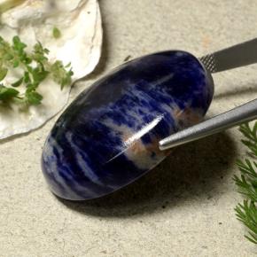 59.51캐럿 천연 진한 파란색 소달라이트, 타원형 컷, 불투명체