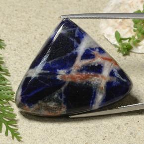 48.92캐럿 천연 바이올렛 블루 소달라이트, 트릴리언, 34.7×28 mm, 불투명체