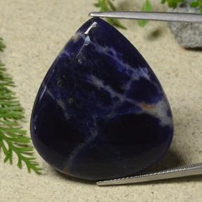 32.53캐럿 천연 멀티컬러 소달라이트, 배 모양, 33×28.8 mm, 불투명체