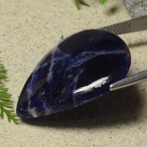 32.53캐럿 천연 멀티컬러 소달라이트, 배 모양, 33×28.8 mm, 불투명체