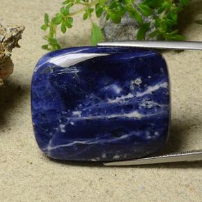 41.16캐럿 천연 바이올렛 블루 소달라이트, 쿠션 컷, 31.6×26.2 mm, 불투명체