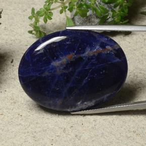 33.58캐럿 천연 멀티컬러 소달라이트, 타원형 컷, 34.1×25.9 mm, 불투명체