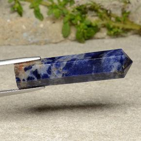 24.34캐럿 천연 바이올렛 블루 소달라이트, 멋진 모양, 36.8×9.1 mm, 불투명체