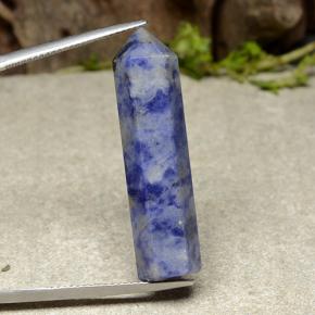 22.16캐럿 천연 그레이쉬 블루 소달라이트, 멋진 모양, 34.3×8.9 mm, 불투명체