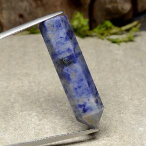 22.16캐럿 천연 그레이쉬 블루 소달라이트, 멋진 모양, 34.3×8.9 mm, 불투명체