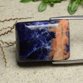 21.97캐럿 천연 멀티컬러 소달라이트, 바게트, 22.3×16.7 mm, 불투명체