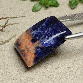 21.97캐럿 천연 멀티컬러 소달라이트, 바게트, 22.3×16.7 mm, 불투명체