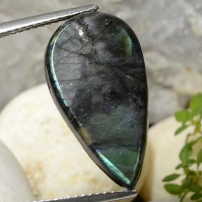 6.57캐럿 천연 멀티컬러 스펙트롤라이트, 배 모양, 21.5×11.5 mm, 불투명체
